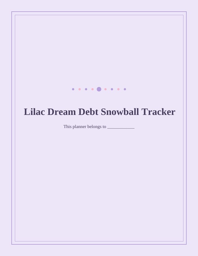 Lilac Dream Debt Snowball Tracker