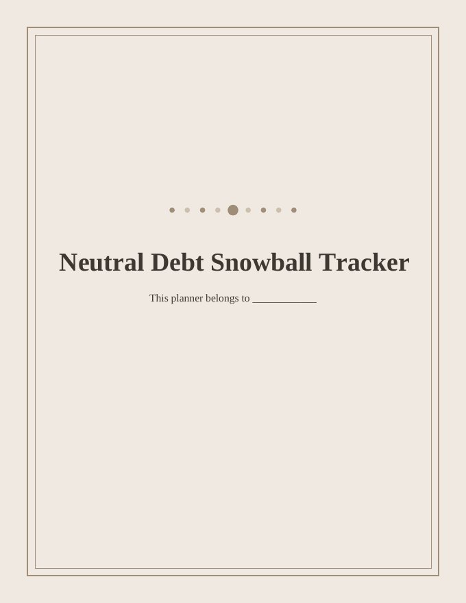 Neutral Debt Snowball Tracker