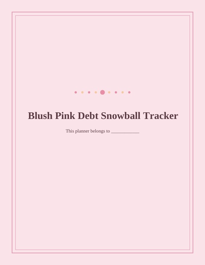 Blush Pink Debt Snowball Tracker
