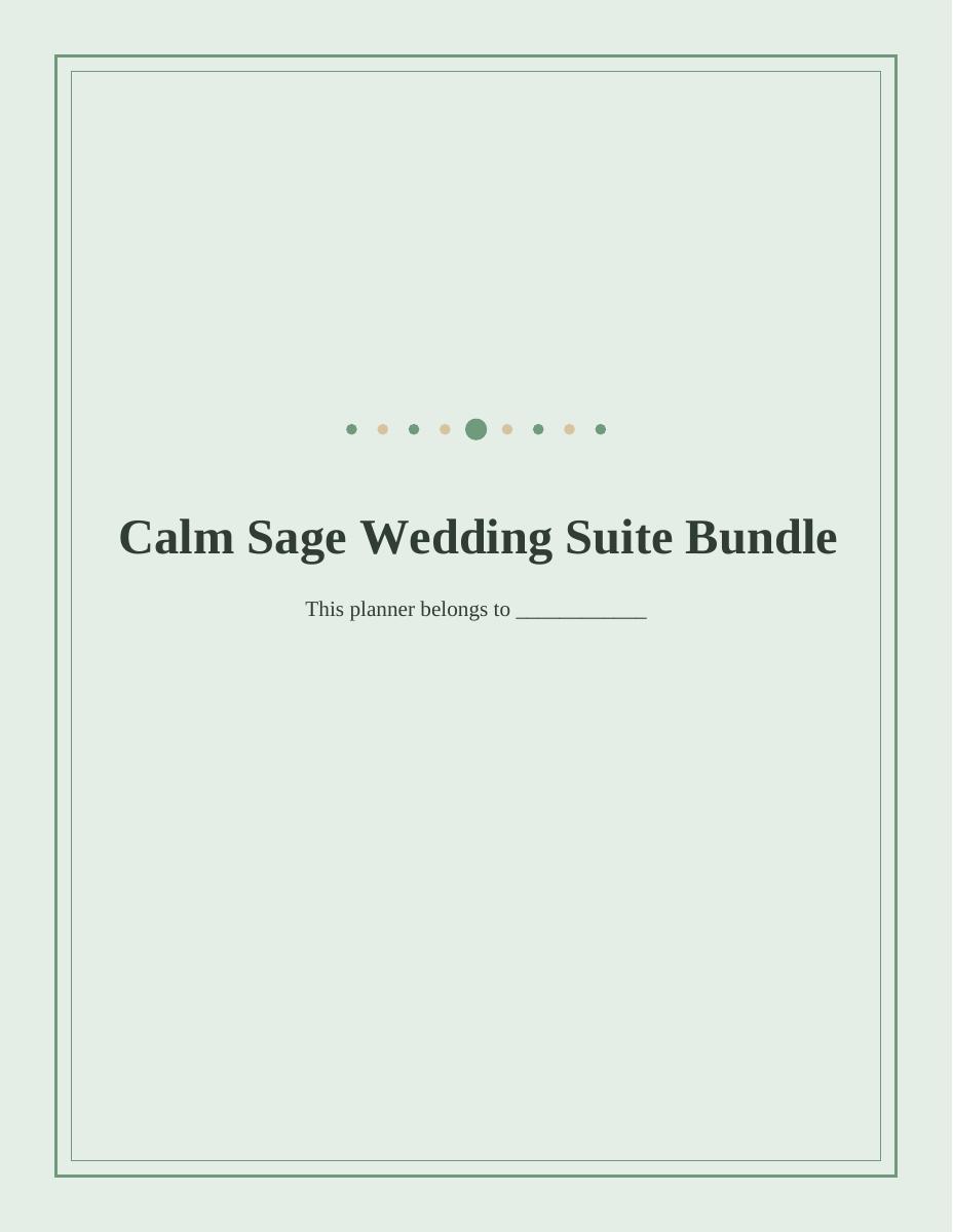 Calm Sage Wedding Suite Bundle