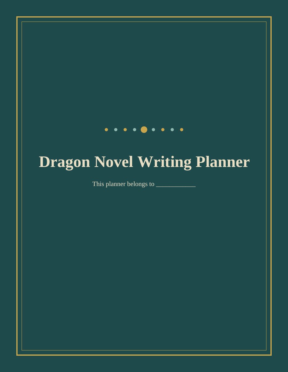 Dragon Novel Writing Planner