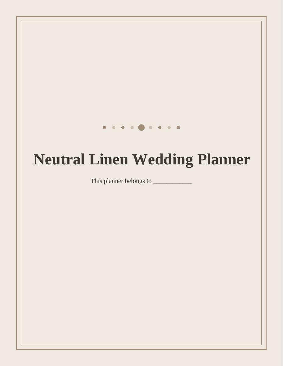 Neutral Linen Wedding Planner