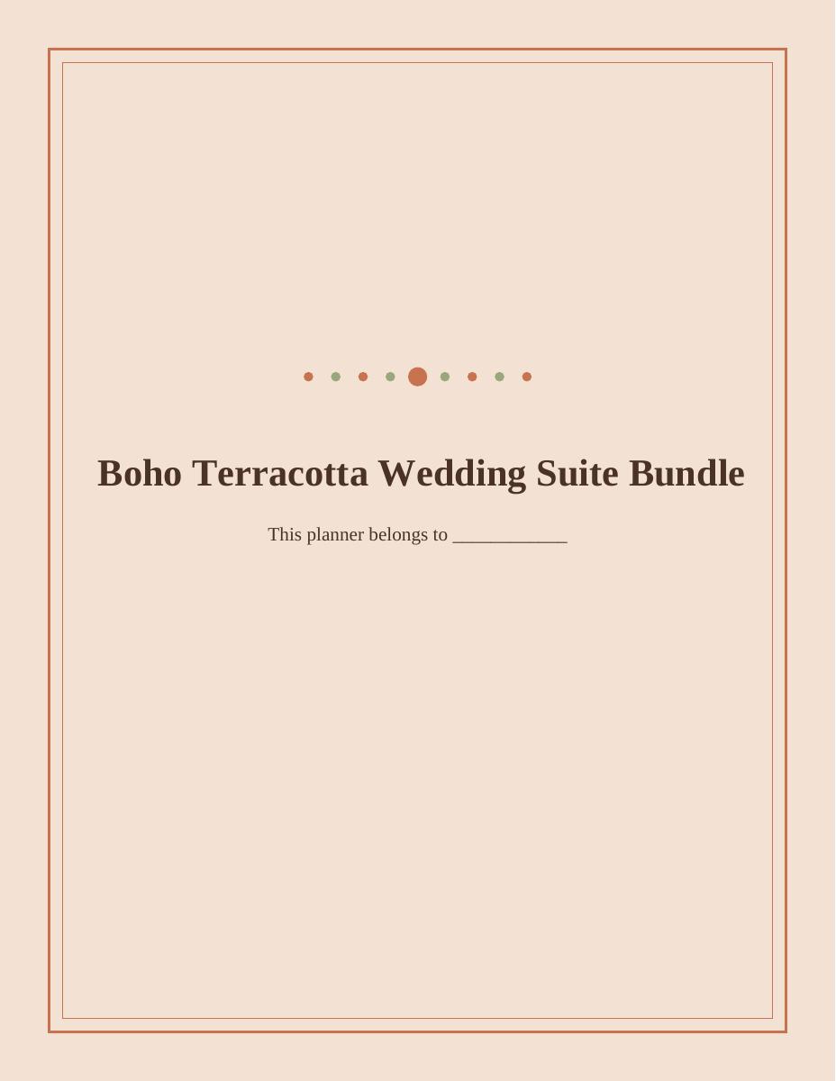 Boho Terracotta Wedding Suite Bundle