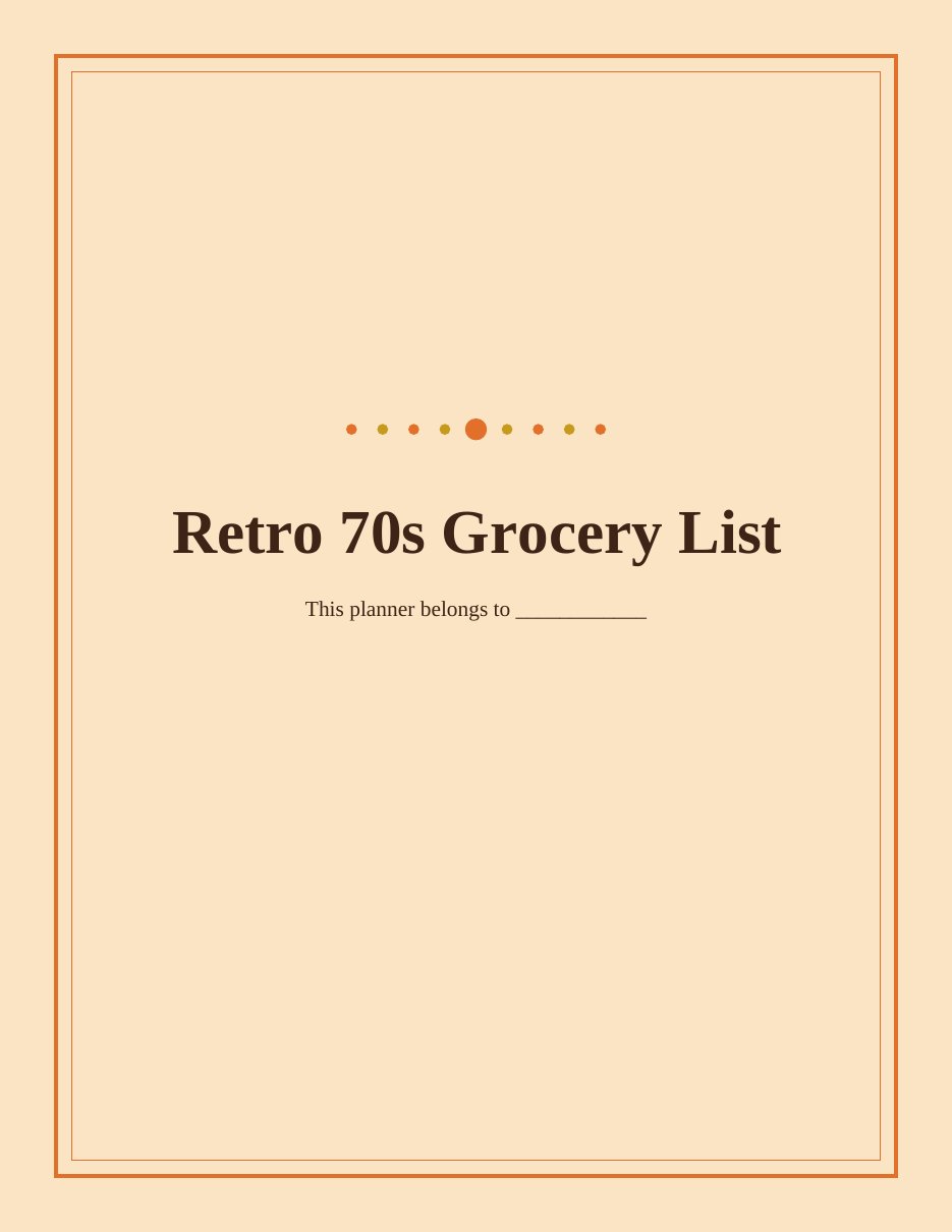 Retro 70s Grocery List