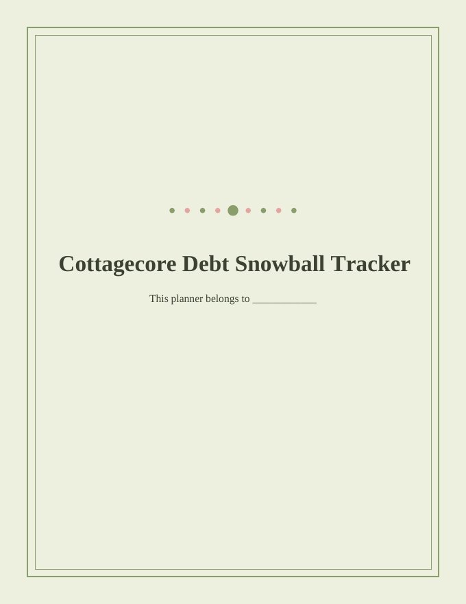 Cottagecore Debt Snowball Tracker