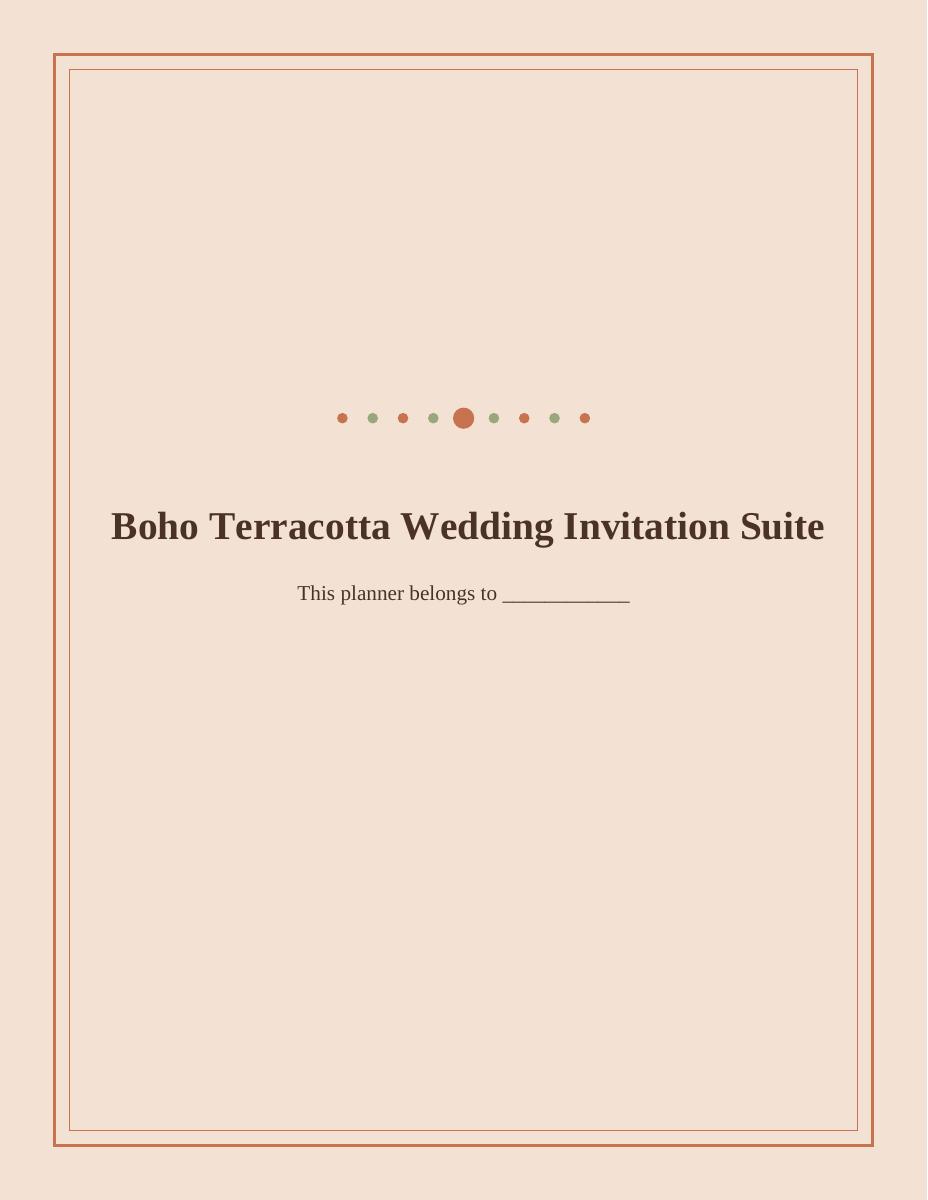 Boho Terracotta Wedding Invitation Suite