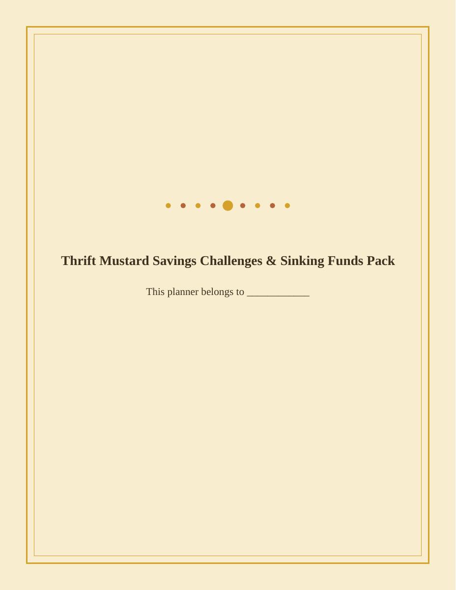 Thrift Mustard Savings Challenges & Sinking Funds Pack