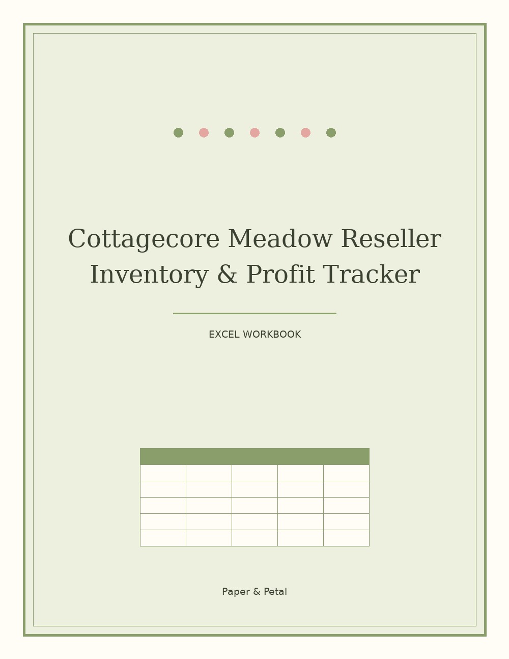 Cottagecore Meadow Reseller Inventory & Profit Tracker