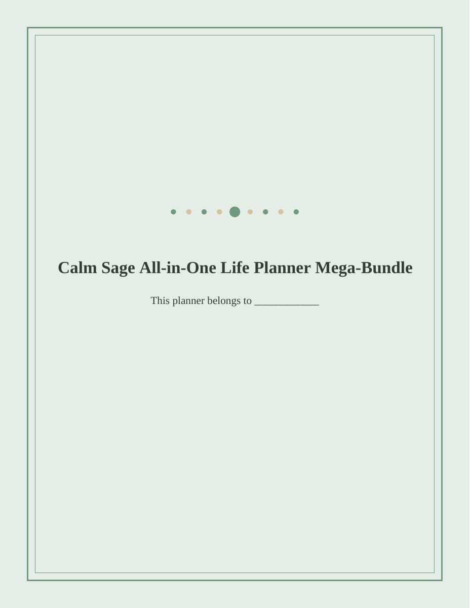Calm Sage All-in-One Life Planner Mega-Bundle
