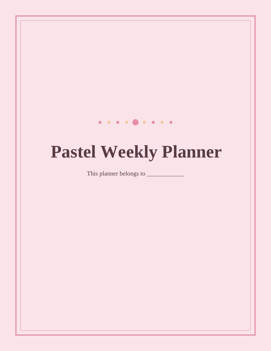 Pastel Weekly Planner