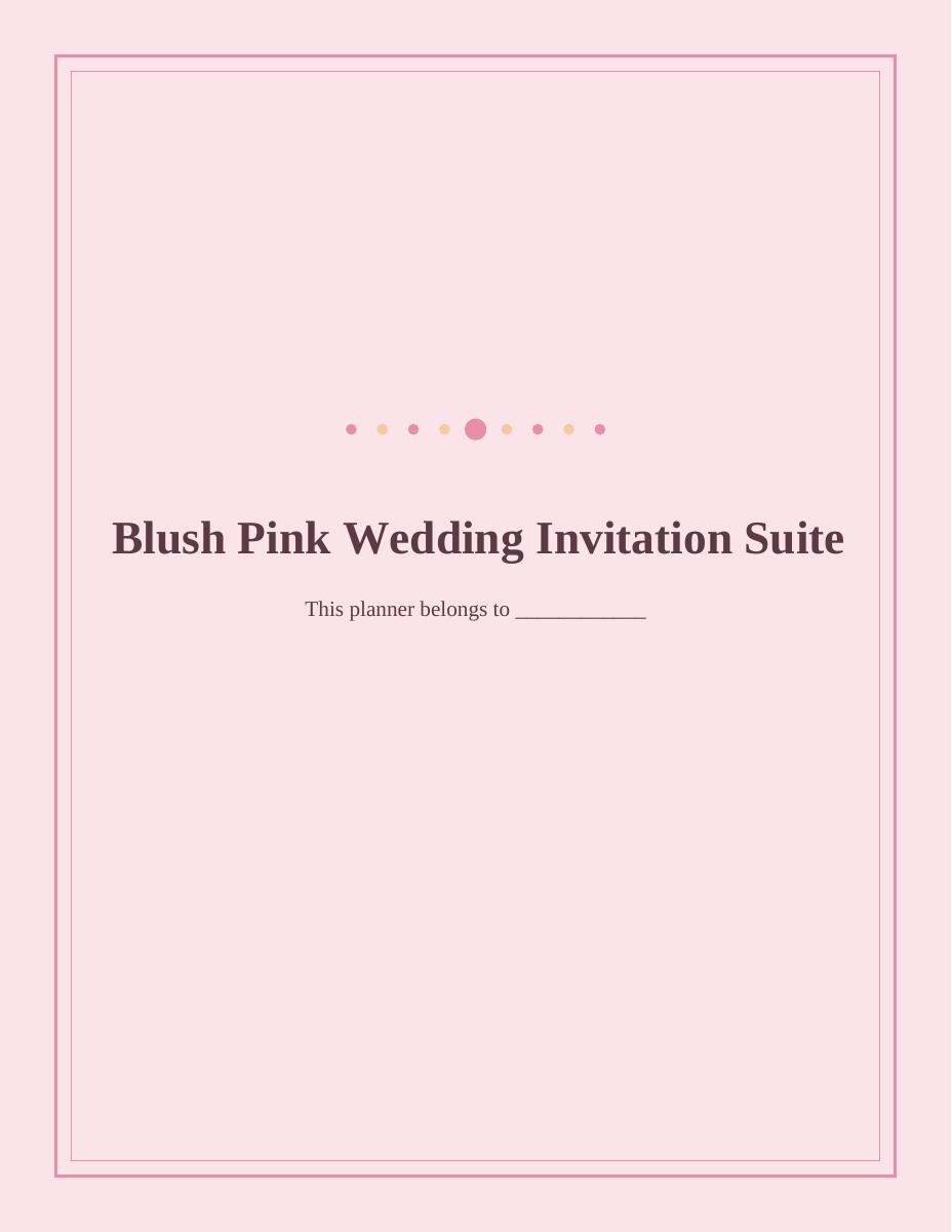 Blush Pink Wedding Invitation Suite