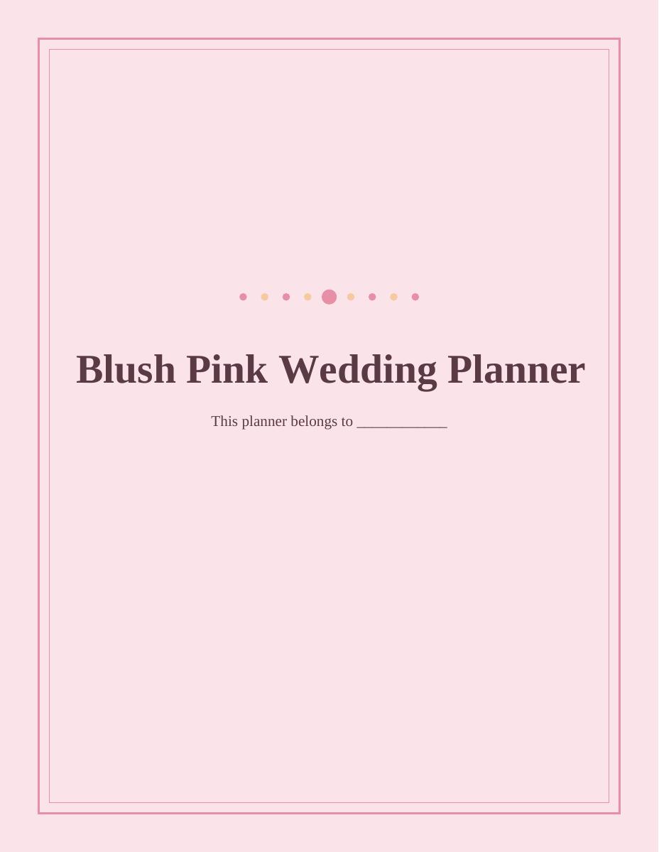 Blush Pink Wedding Planner