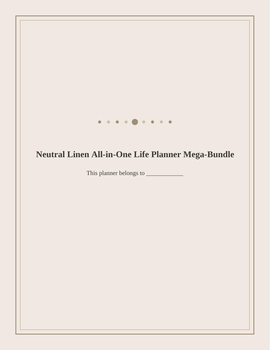 Neutral Linen All-in-One Life Planner Mega-Bundle