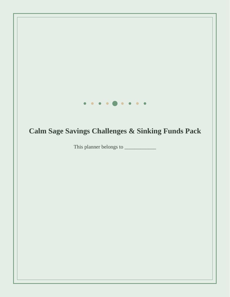 Calm Sage Savings Challenges & Sinking Funds Pack