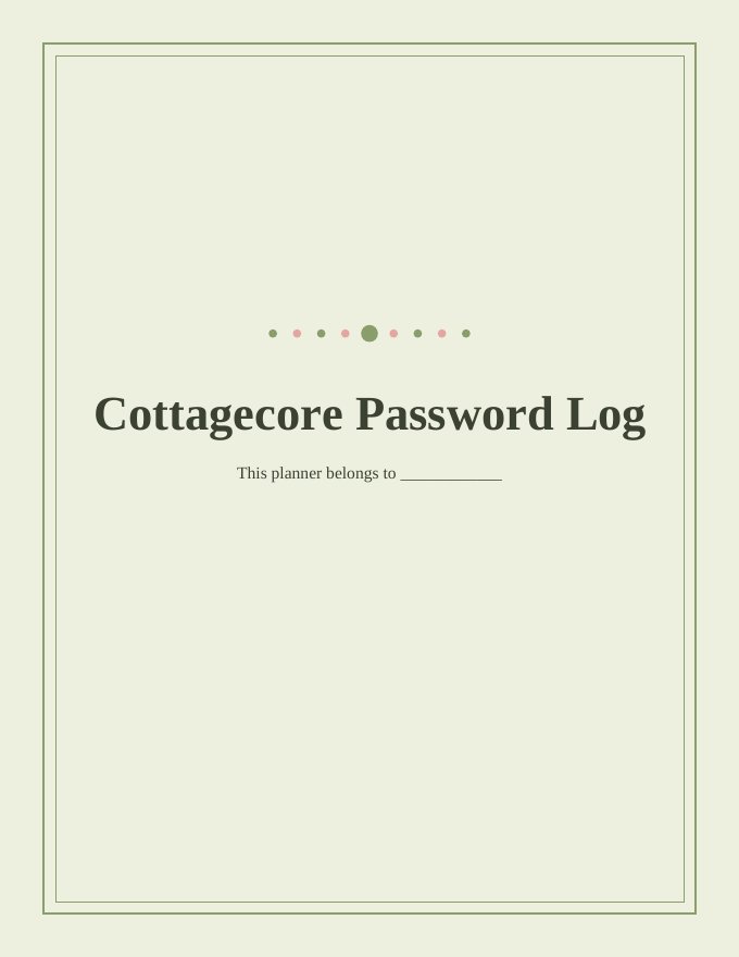 Cottagecore Password Log