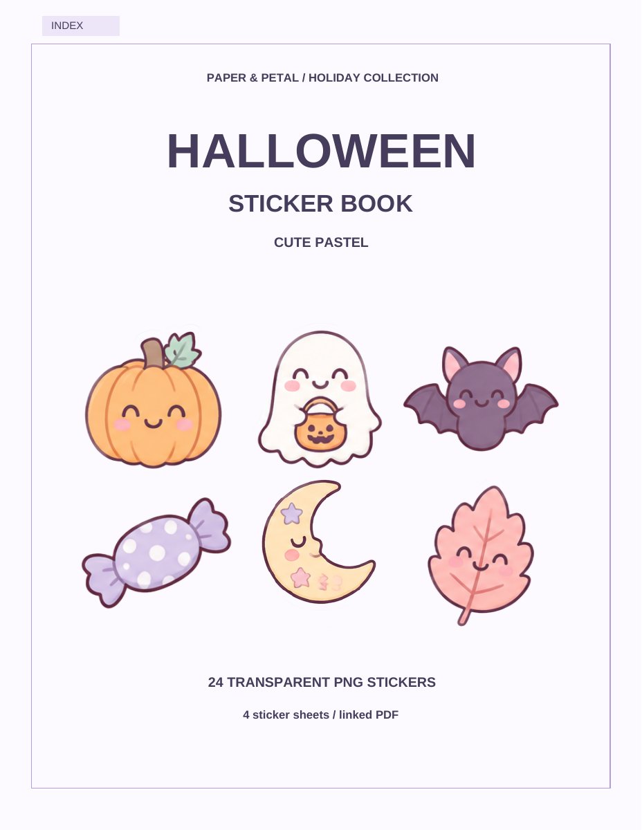 Cute Pastel Halloween Sticker Pack
