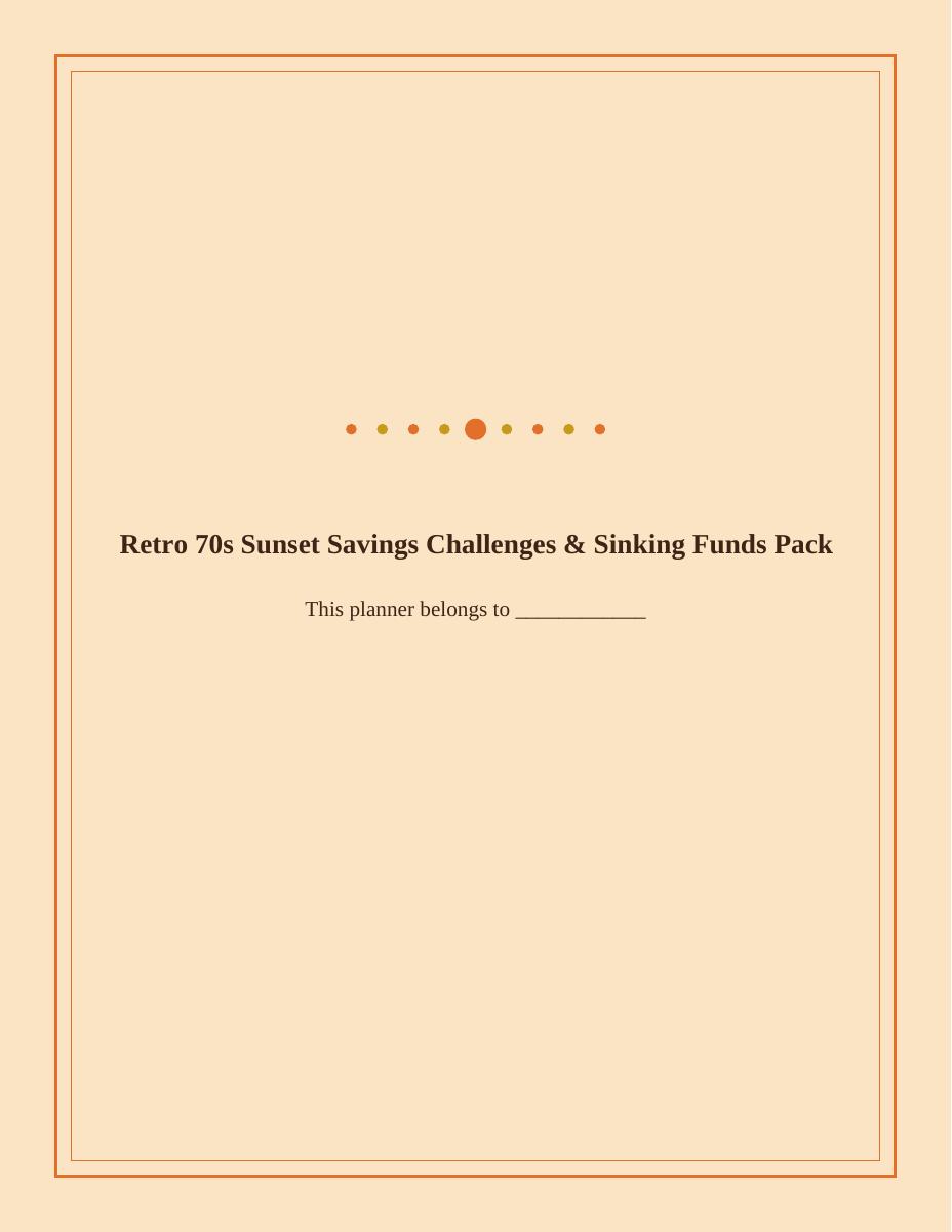 Retro 70s Sunset Savings Challenges & Sinking Funds Pack