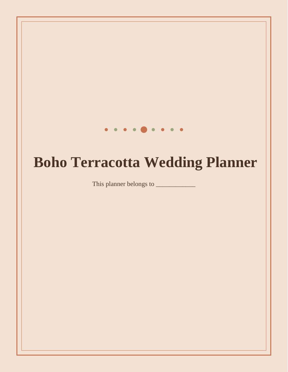 Boho Terracotta Wedding Planner