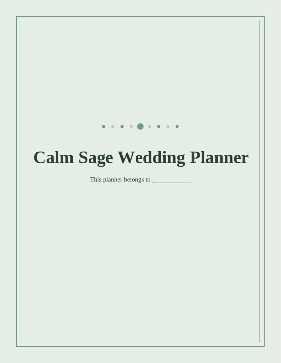 Calm Sage Wedding Planner