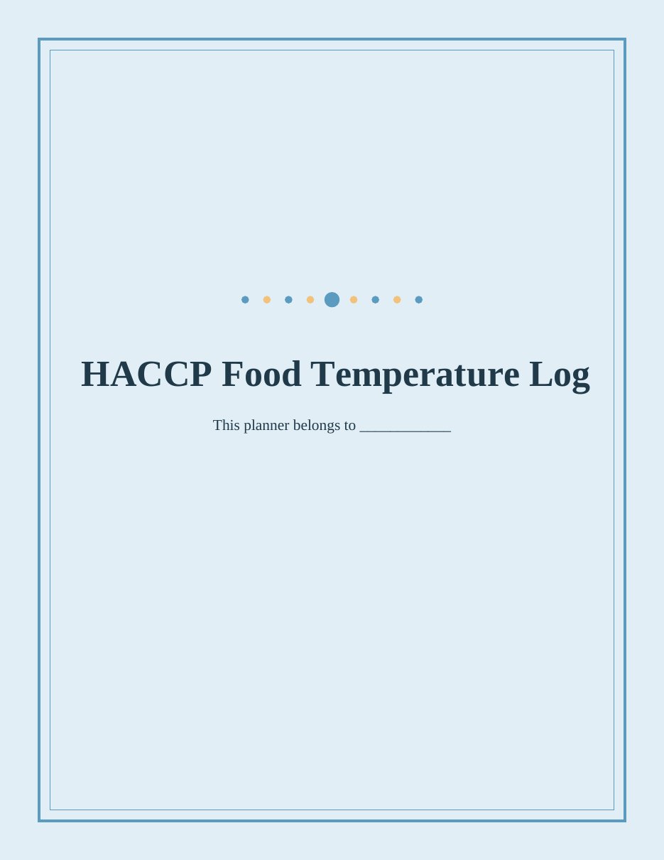 HACCP Food Temperature Log