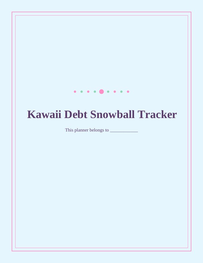 Kawaii Debt Snowball Tracker