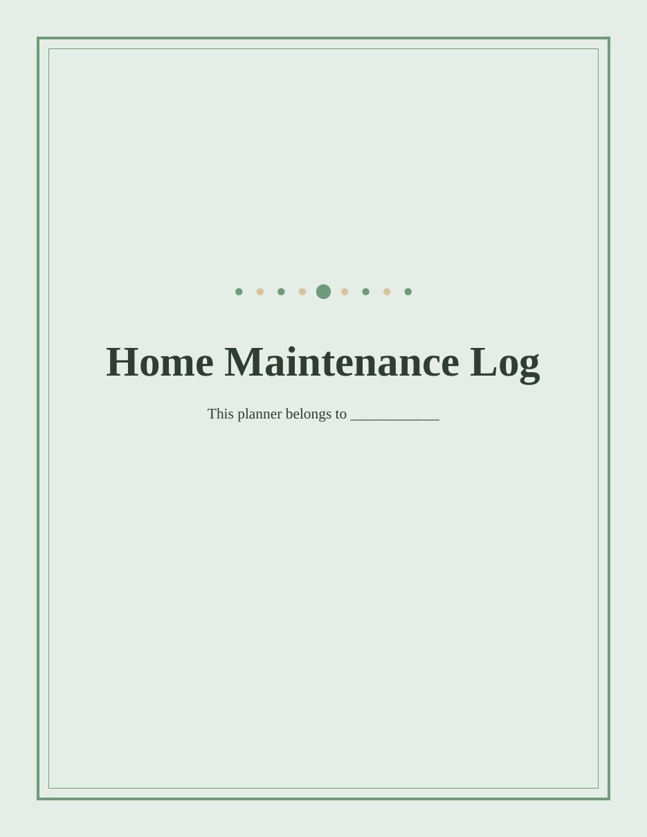 Home Maintenance Log