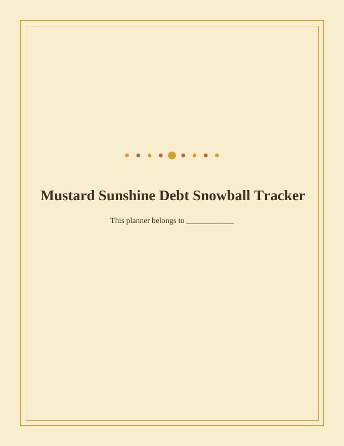 Mustard Sunshine Debt Snowball Tracker