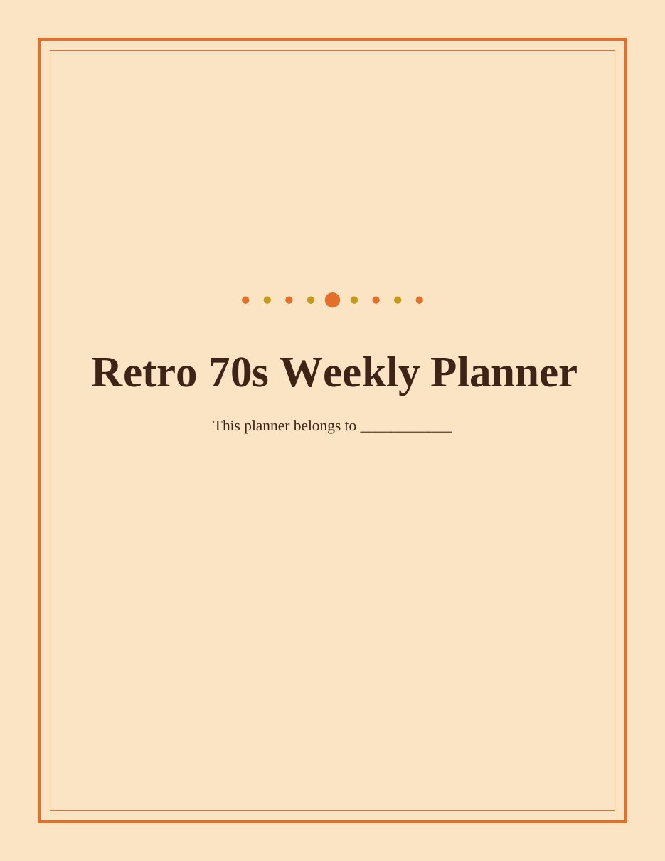 Retro 70s Weekly Planner
