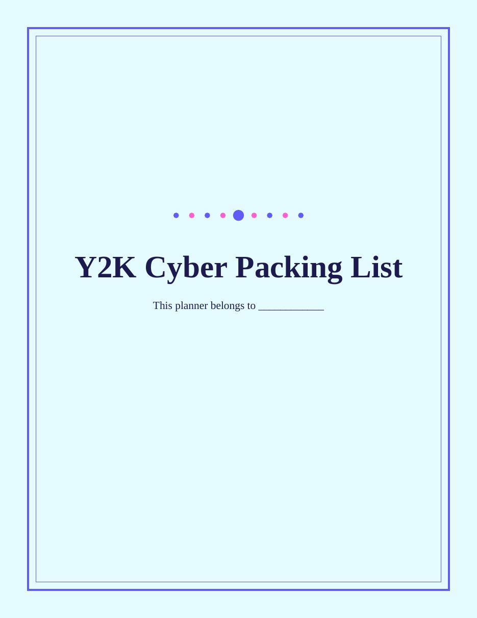 Y2K Cyber Packing List