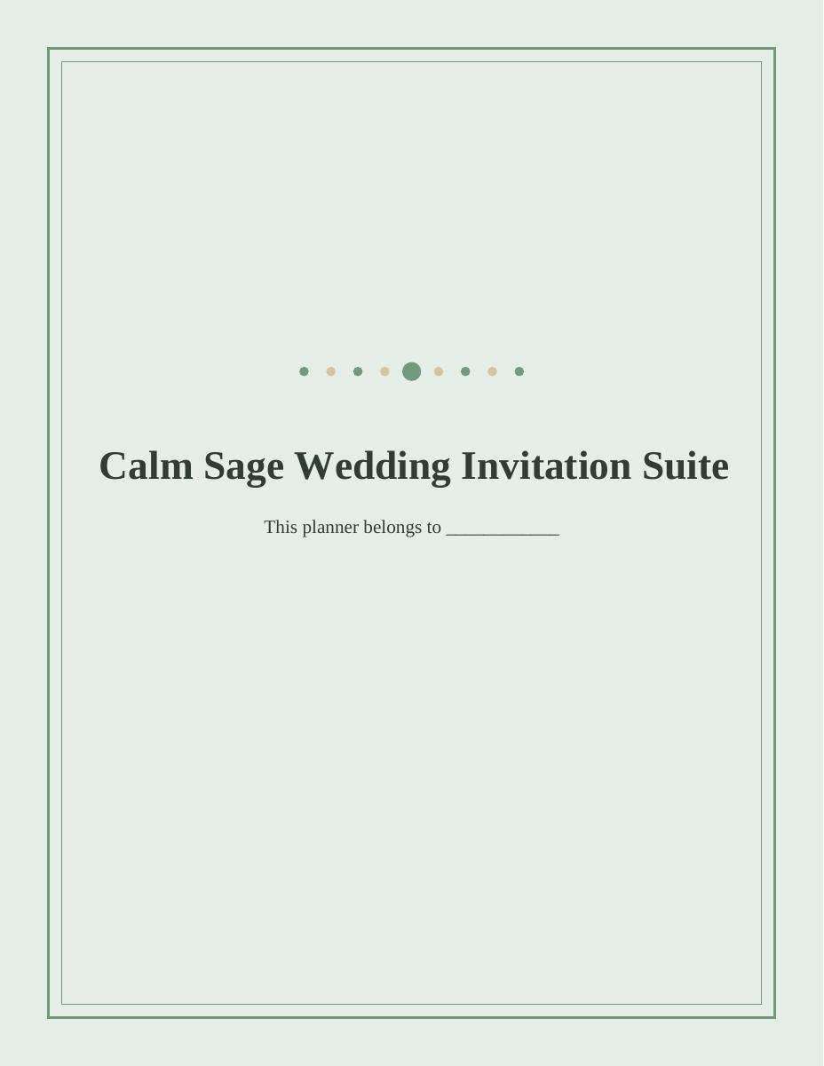 Calm Sage Wedding Invitation Suite