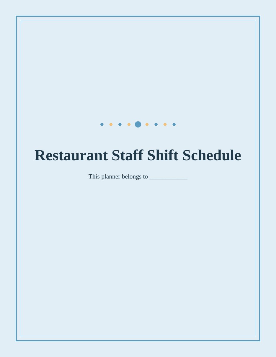 Restaurant Staff Shift Schedule