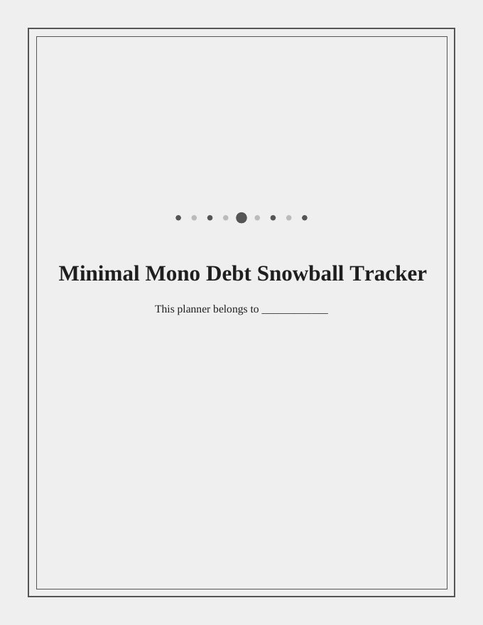 Minimal Mono Debt Snowball Tracker