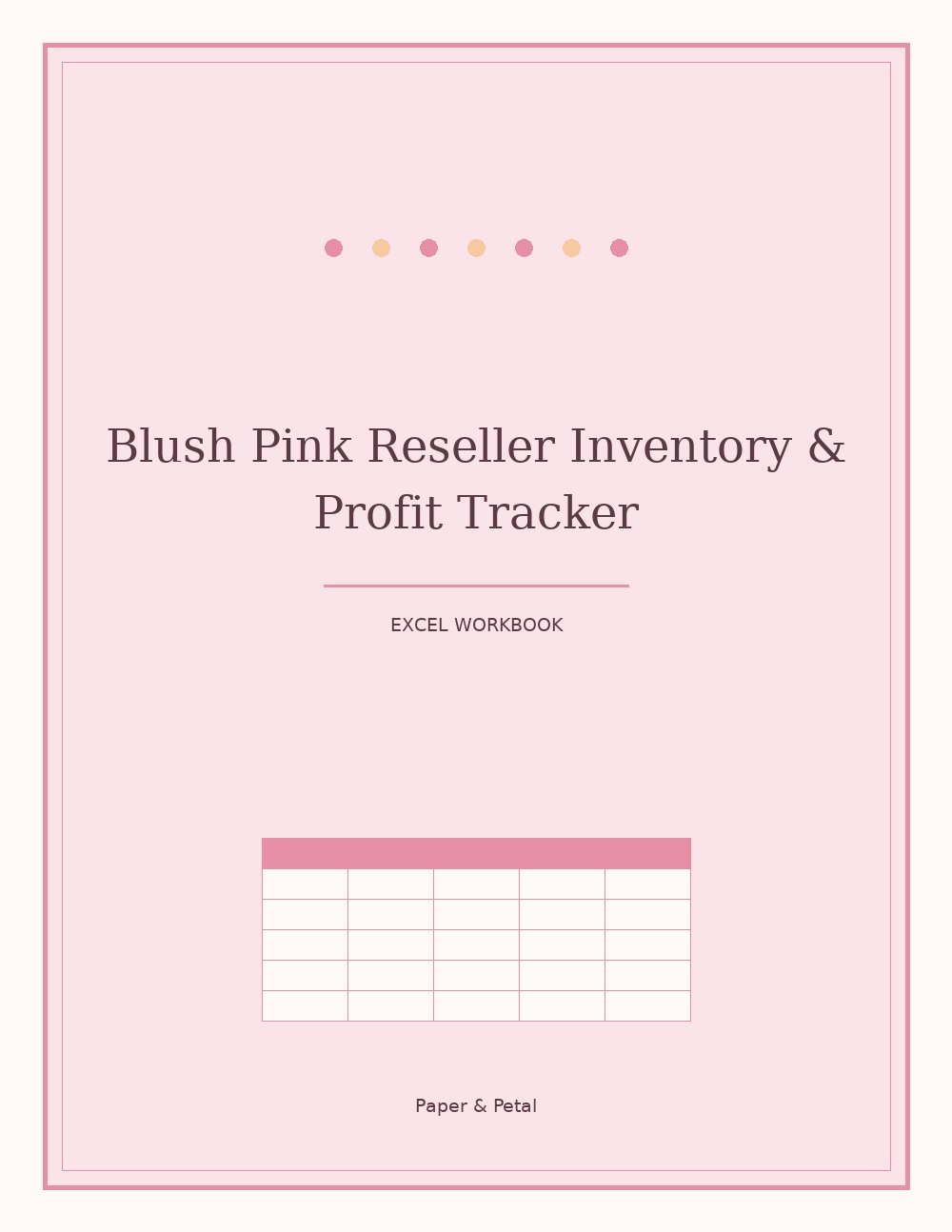 Blush Pink Reseller Inventory & Profit Tracker