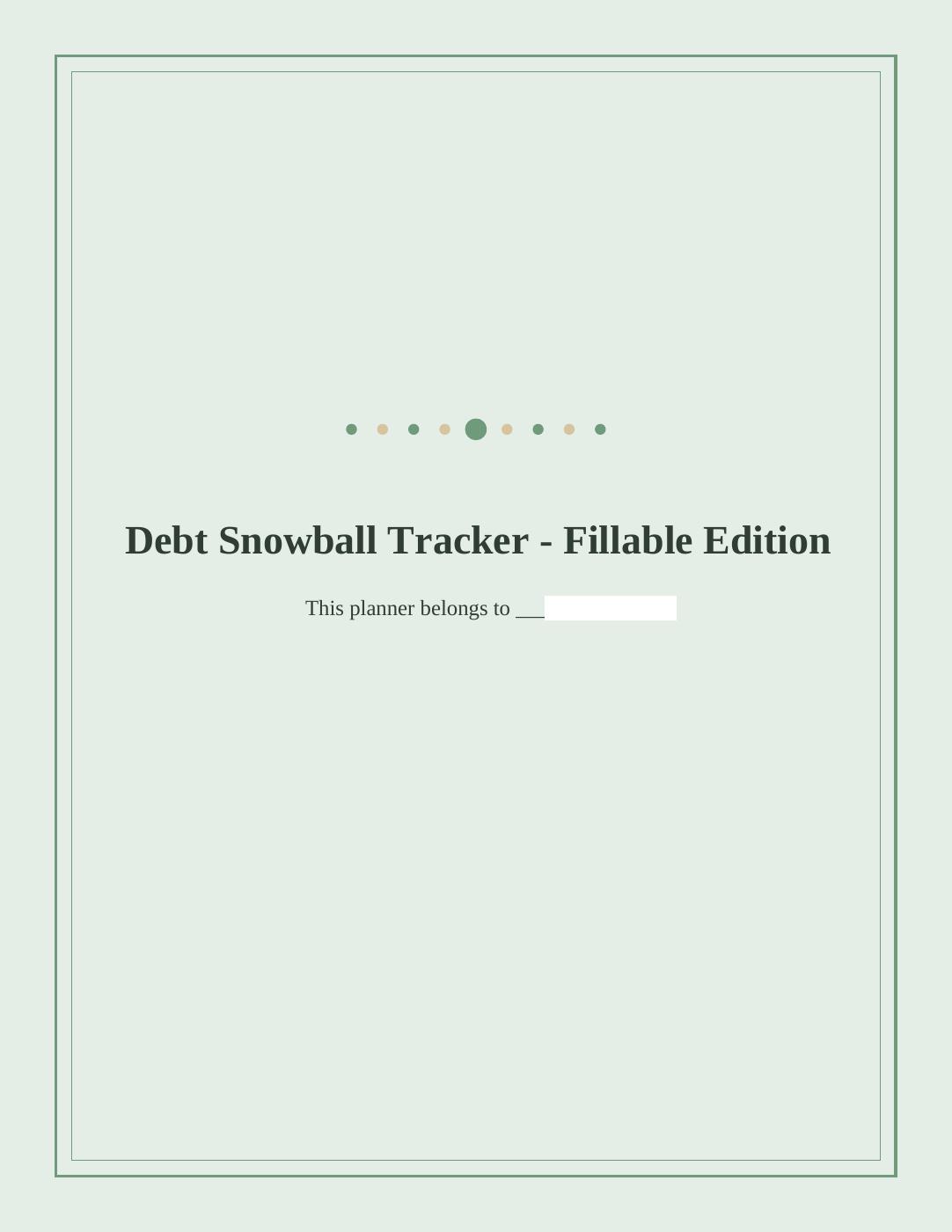 Debt Snowball Tracker — Fillable Edition