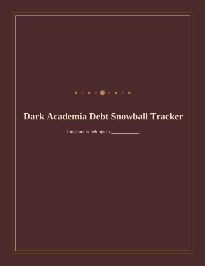 Dark Academia Debt Snowball Tracker