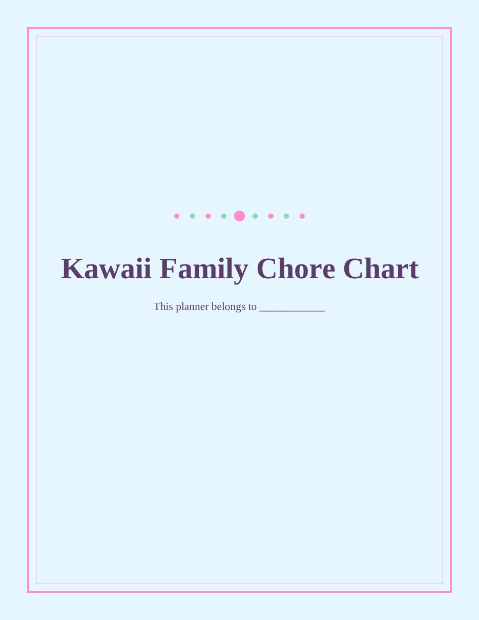 Kawaii Family Chore Chart